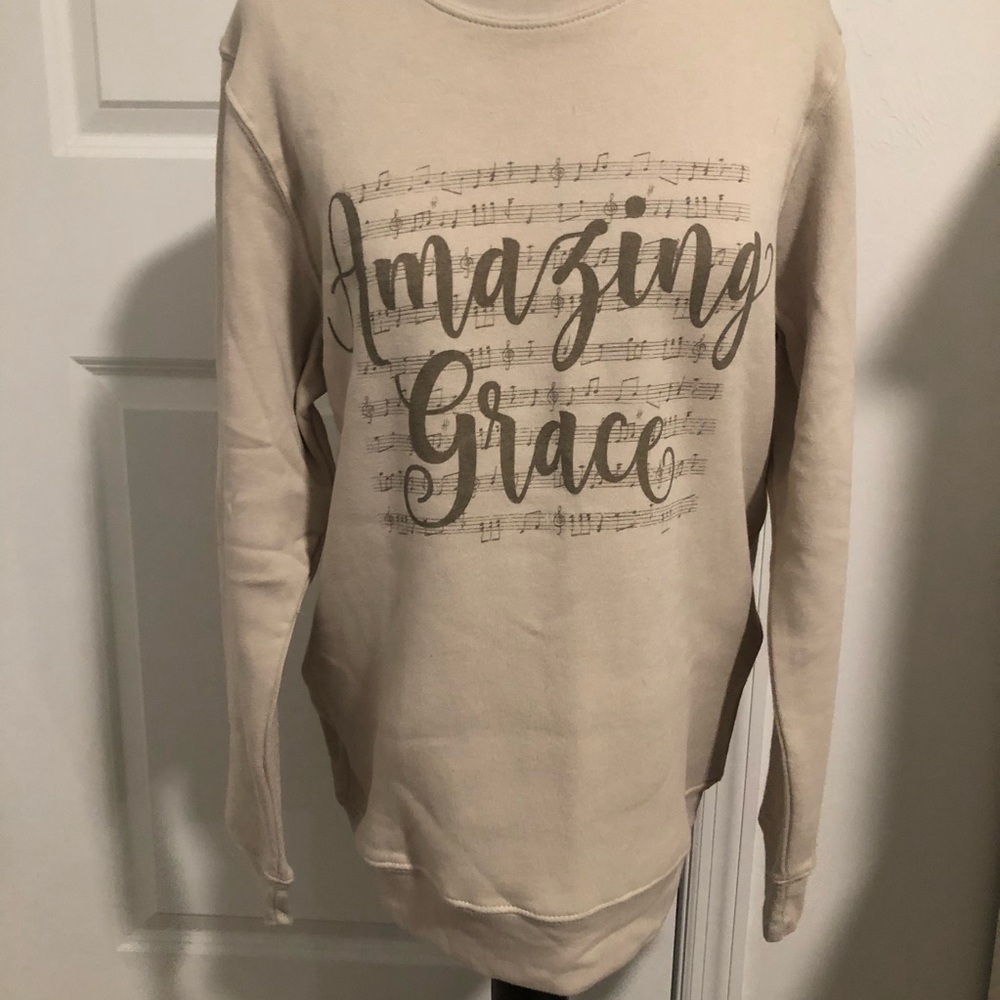 Jane Marie Amazing Grace Beige Sweatshirt